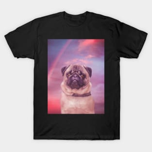 Pug in the sky painting T-Shirt